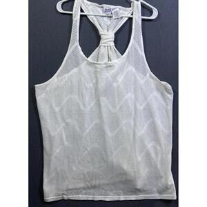 Beach Cabana Woman Sleeveless Beach Swim Cover-Up  White Size 3XL 24W 25W Tank